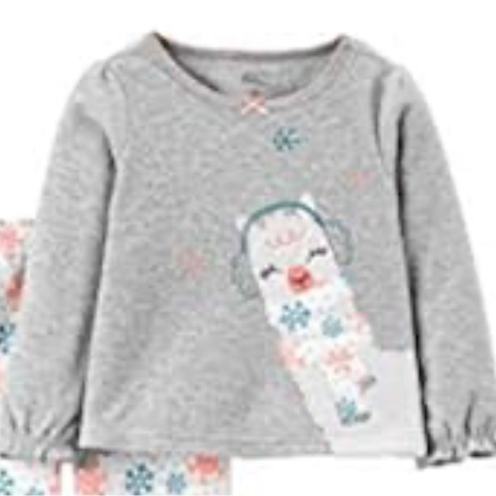 Simple Joys by Carter’s Llama Pajama Top Girls Size 3T Gray Long Sleeve